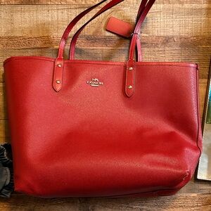 Coach Cherry Red Leather Tote
